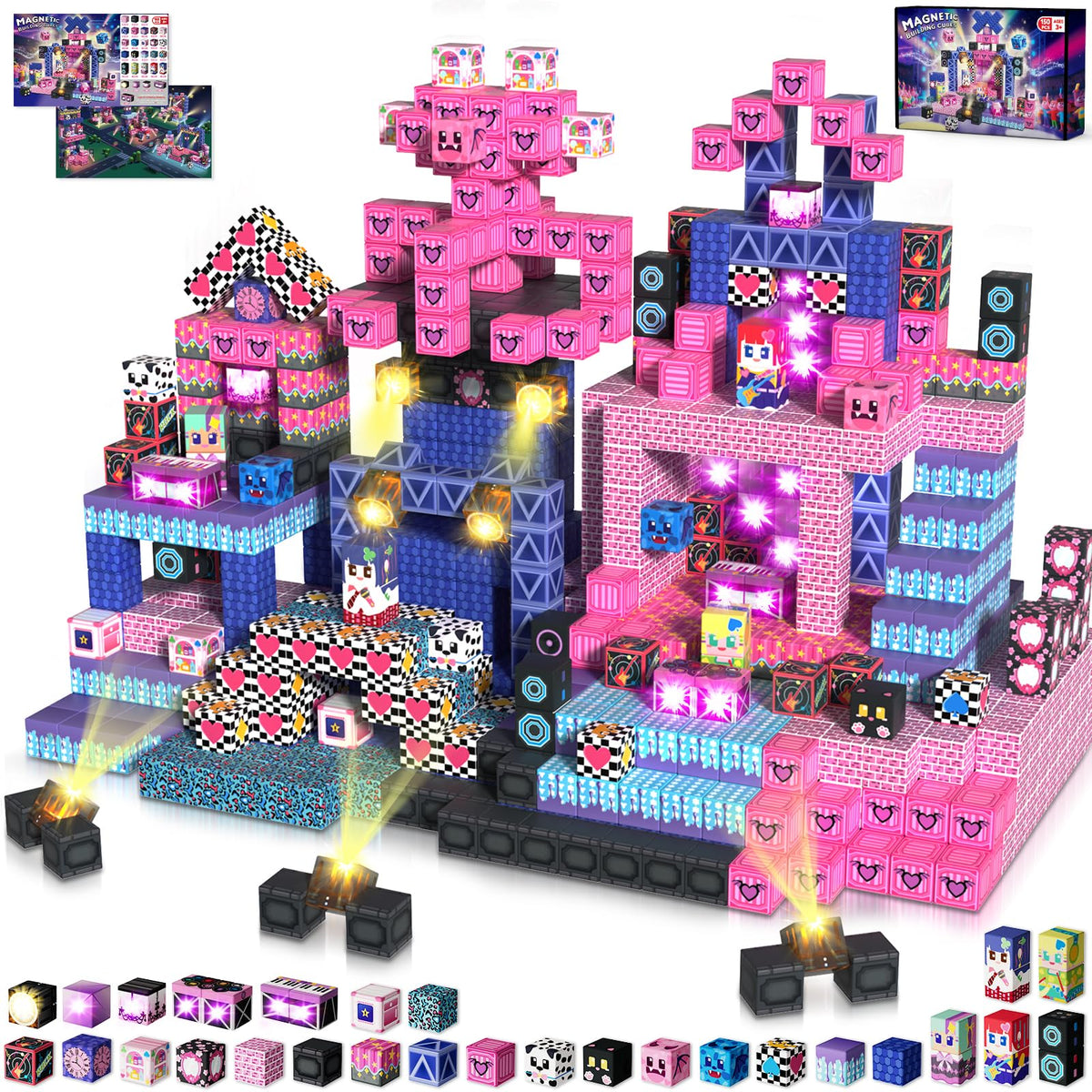 Annexfun 150PCS magnetic blocks with light-up pieces spark creative, hands-on play.