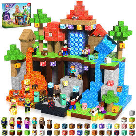 Annexfun 210pcs magnetic blocks front view for creative STEM building play.
