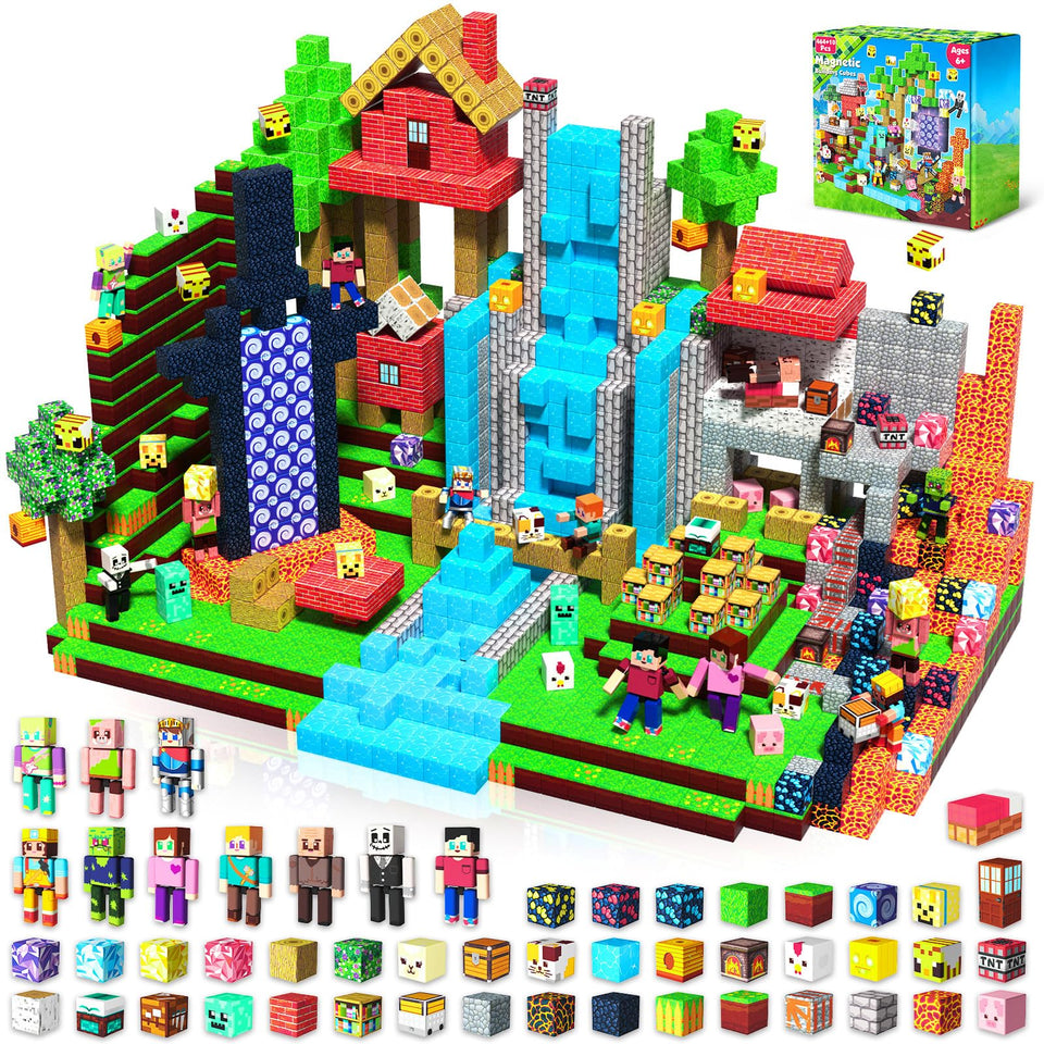 Annexfun magnetic blocks with action figures ready for imaginative building