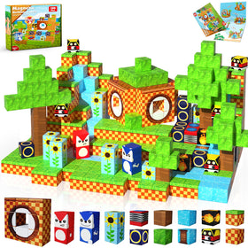 Annexfun magnetic blocks 100pcs set-colorful cubes for creative STEM play and imagination