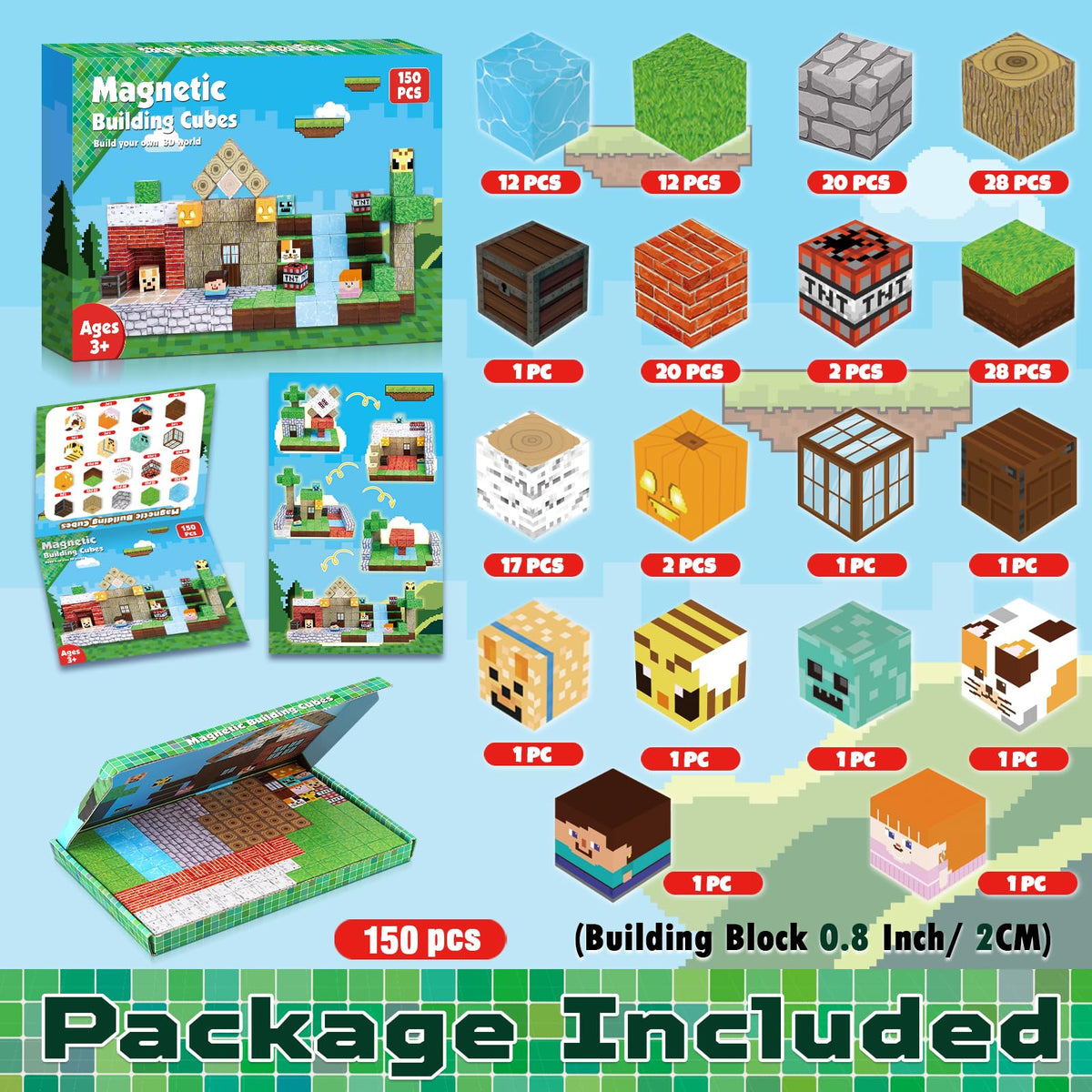 Annexfun Magnetic Blocks 150pcs assembly play with colorful cubes sparks endless construction ideas.