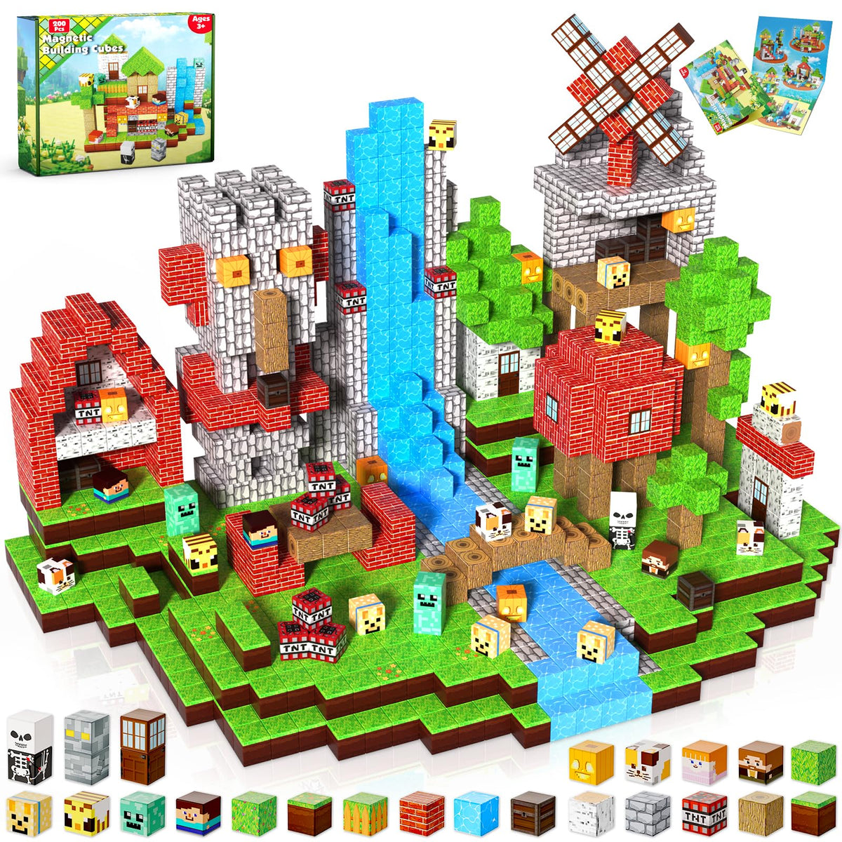 Annexfun magnetic blocks colorful cubes for open-ended play and creativity