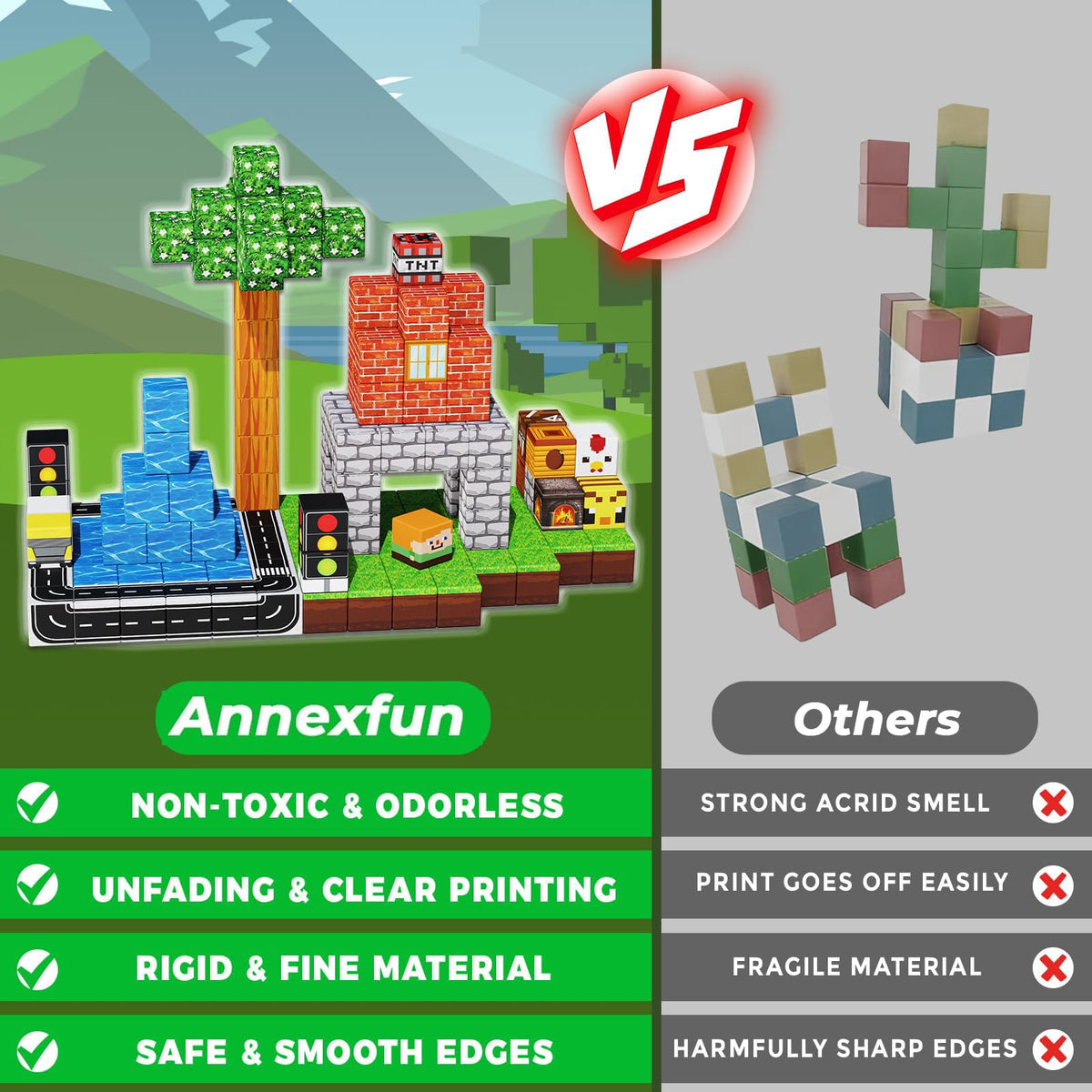Annexfun magnetic blocks easy-assembly design invites quick building sessions.