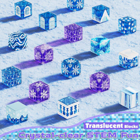 Annexfun transparent cubes with tin box showcase crystal clear construction.