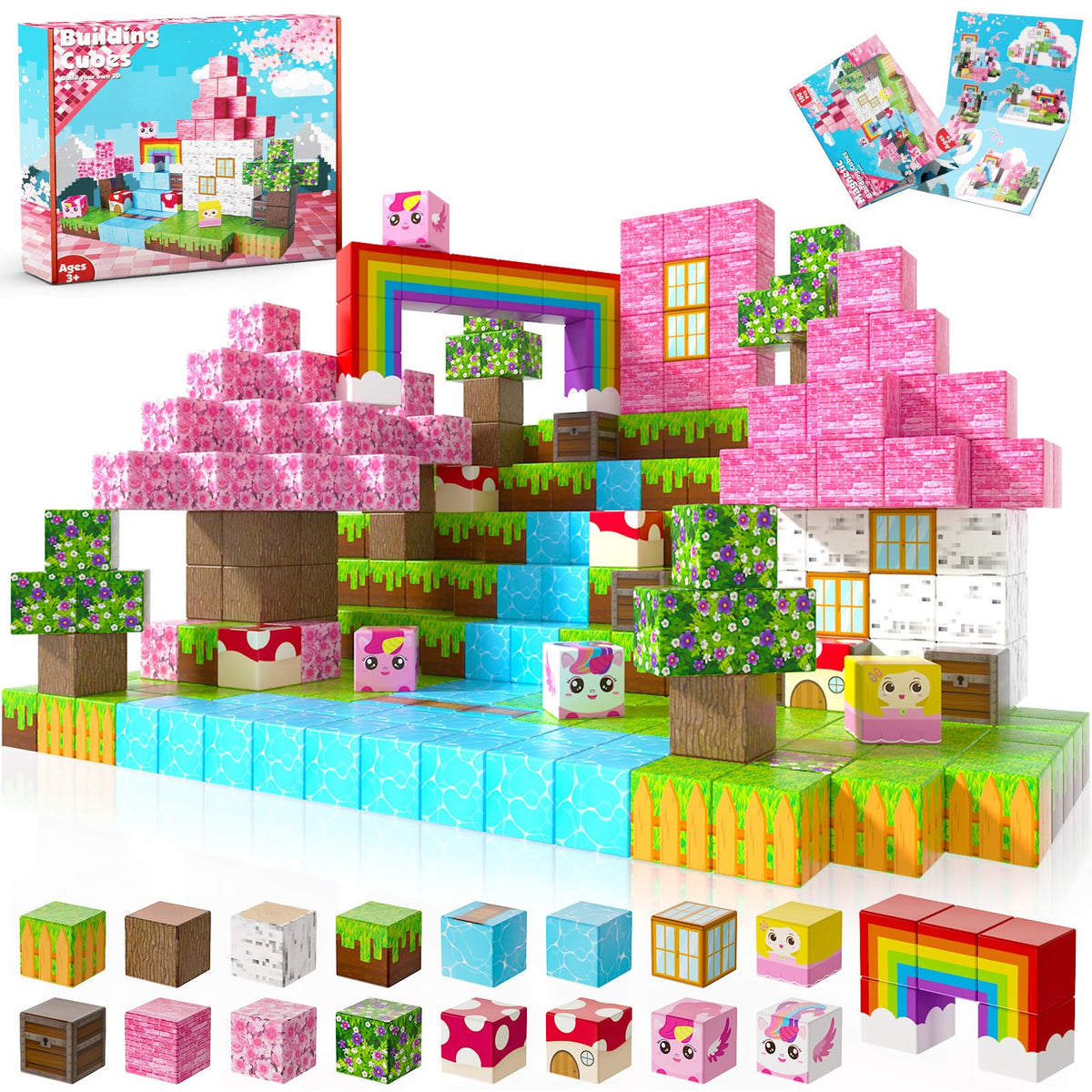 Annexfun Magnetic Blocks unicorn cubes assemble colorful structures to boost spatial thinking.