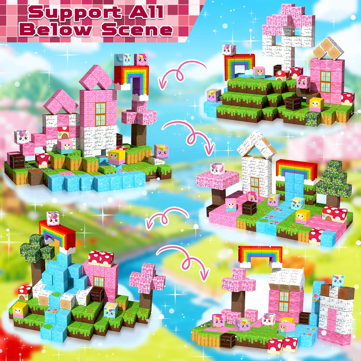 Annexfun rainbow elements for building towers and fine motor skills development