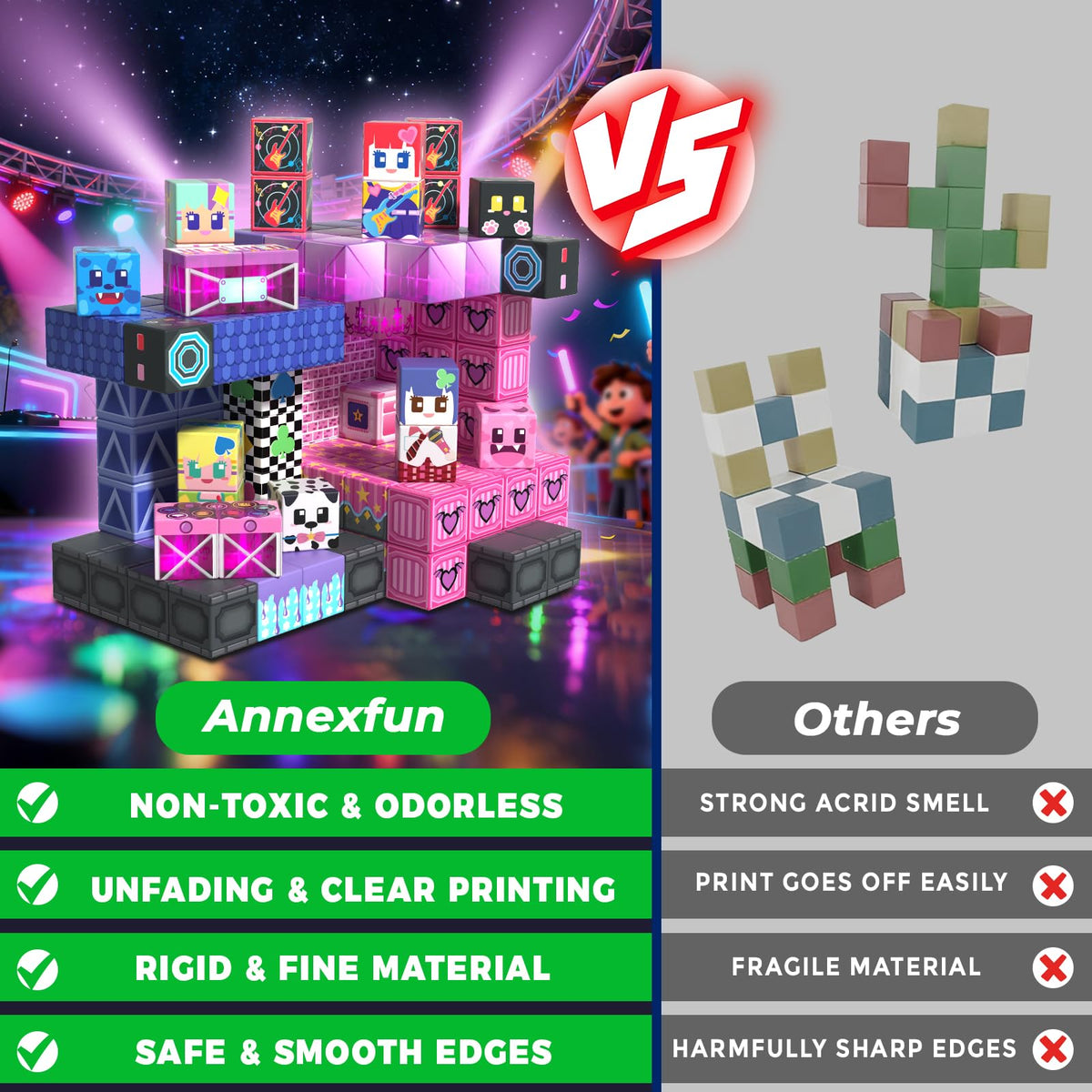 Annexfun magnets keep constructions sturdy and easy to rebuild.