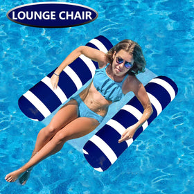 ANNIL pink-white hammock float ideal for family pool days.