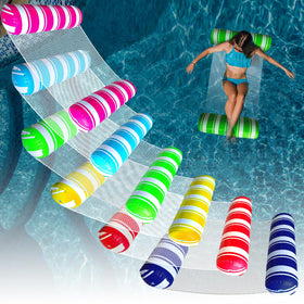 ANNIL blue-white water hammock ideal for relaxed pool lounging.
