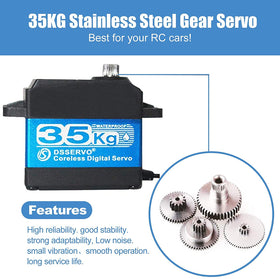 ANNIMOS coreless motor servo delivers fast response for agile RC crawlers.