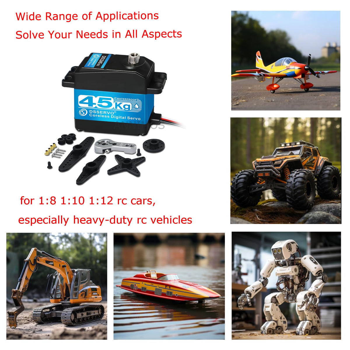ANNIMOS DS3245SG includes 25T servo arm for easy installation