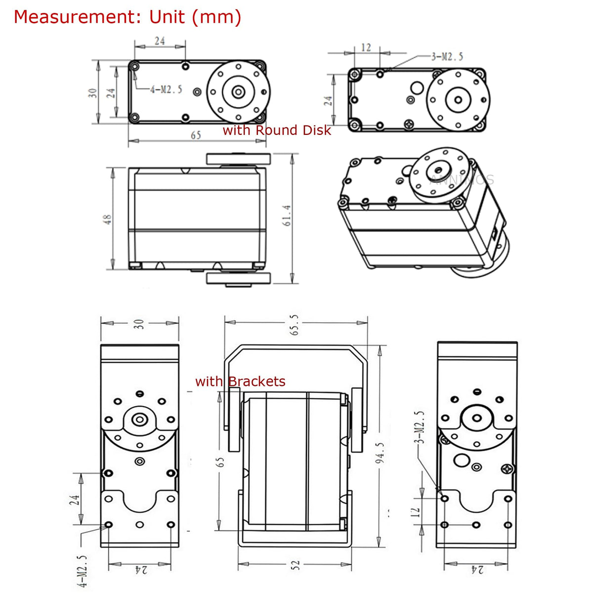 ANNIMOS packaging includes brackets and discs for quick assembly