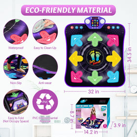 ANNKIE battery-powered dance mat requires AA batteries for play.