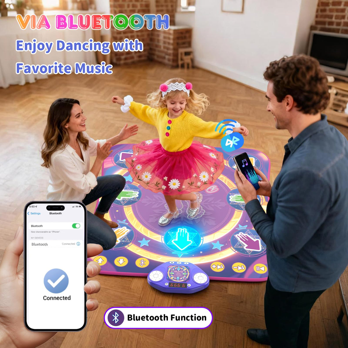 ANNKIE Dance Mat Bluetooth connection for dancing to music