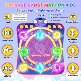 ANNKIE Dance Mat measures 34.5 by 32 inches for space planning