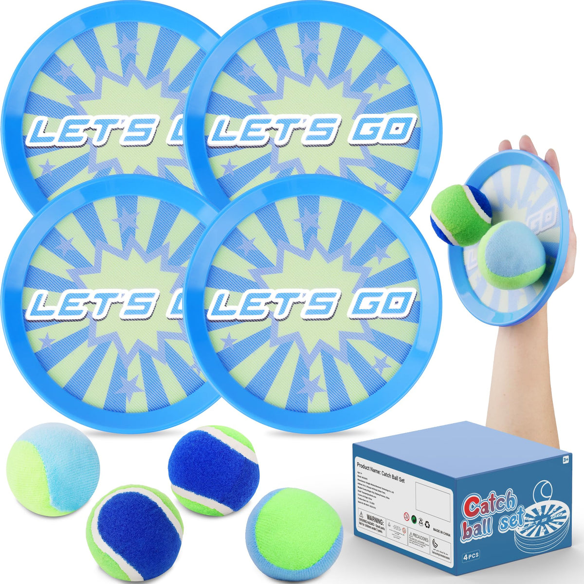 ANNKIE Toss and Catch paddles for family outdoor play with adjustable straps.