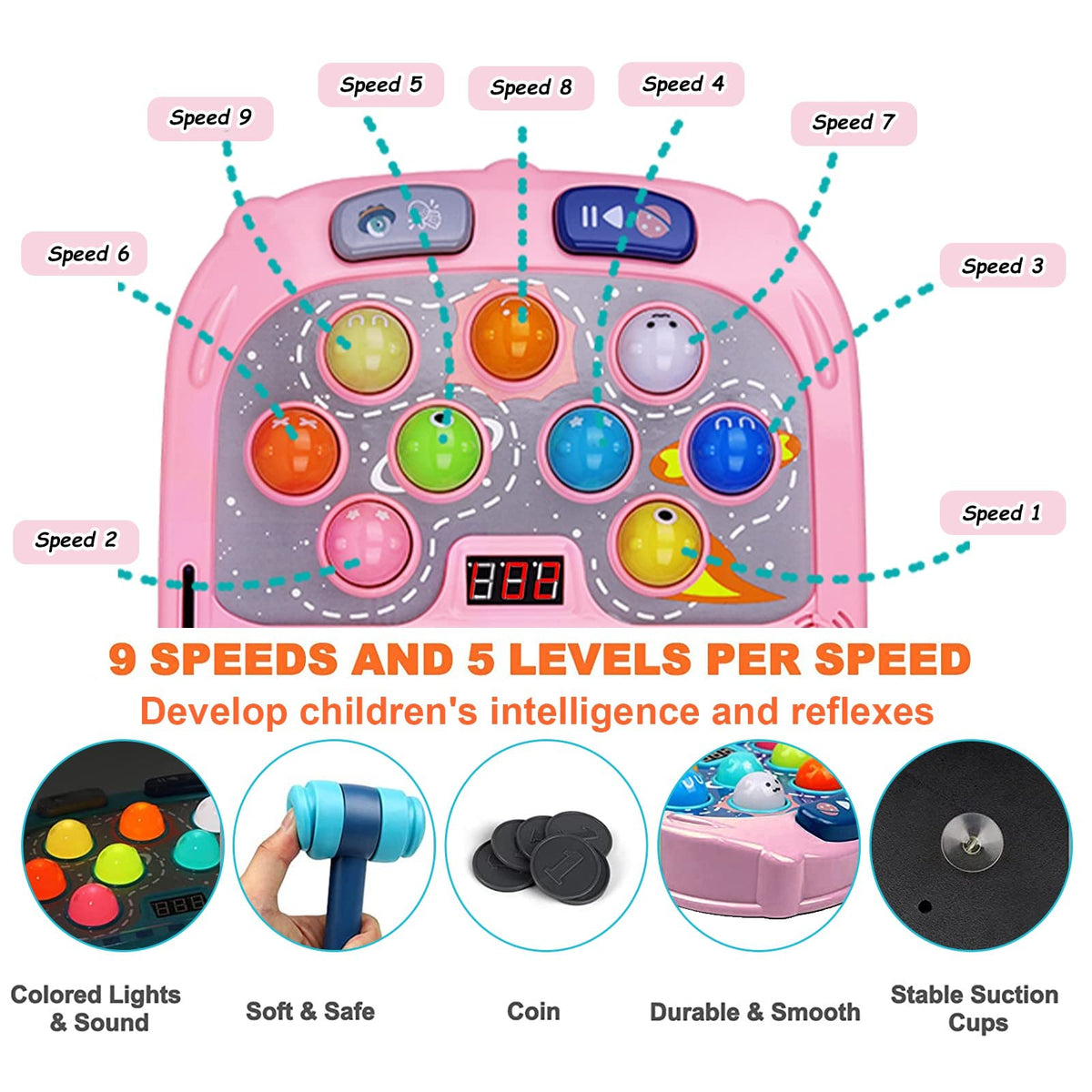 ANNKIE Whack Mole mode switch enables easy mode selection for kids