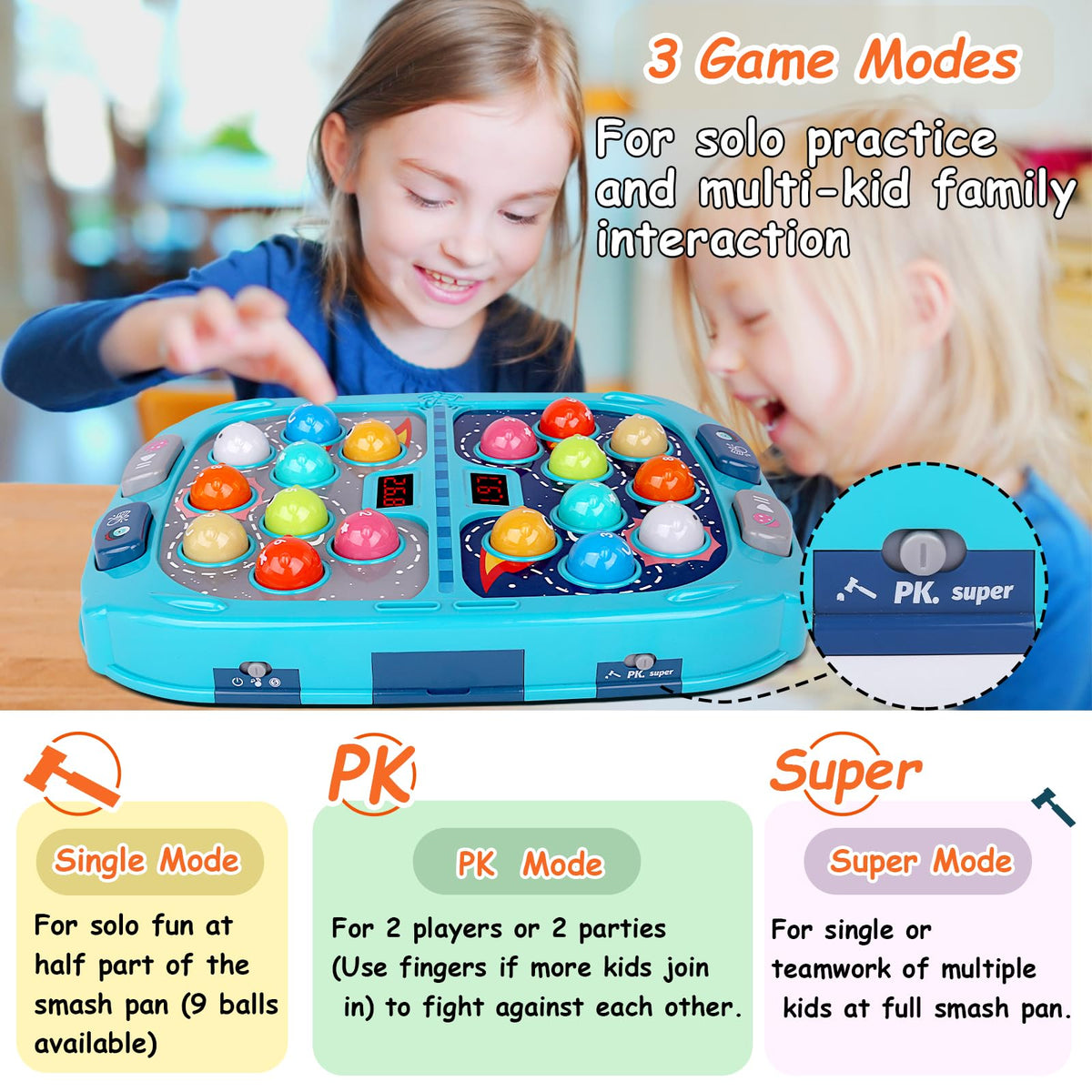 ANNKIE Whack Game Mole hammers soft tips for safe pounding