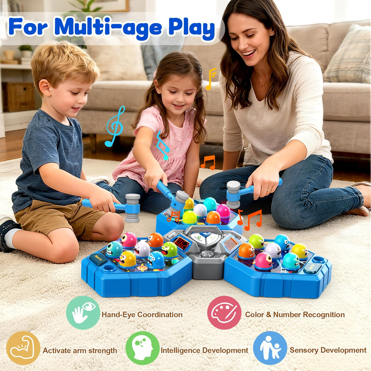 ANNKIE Whack Game Mole safe durable ABS plastic ensures safe play