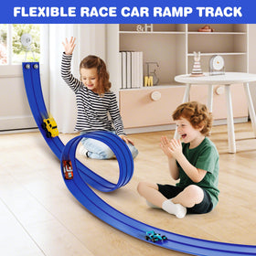 Anoozo assembly and connection system enabling quick, modular track builds.