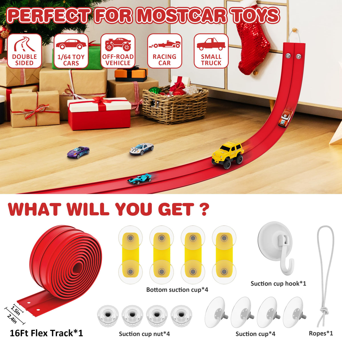 Anoozo portable racetrack for indoor or outdoor play.