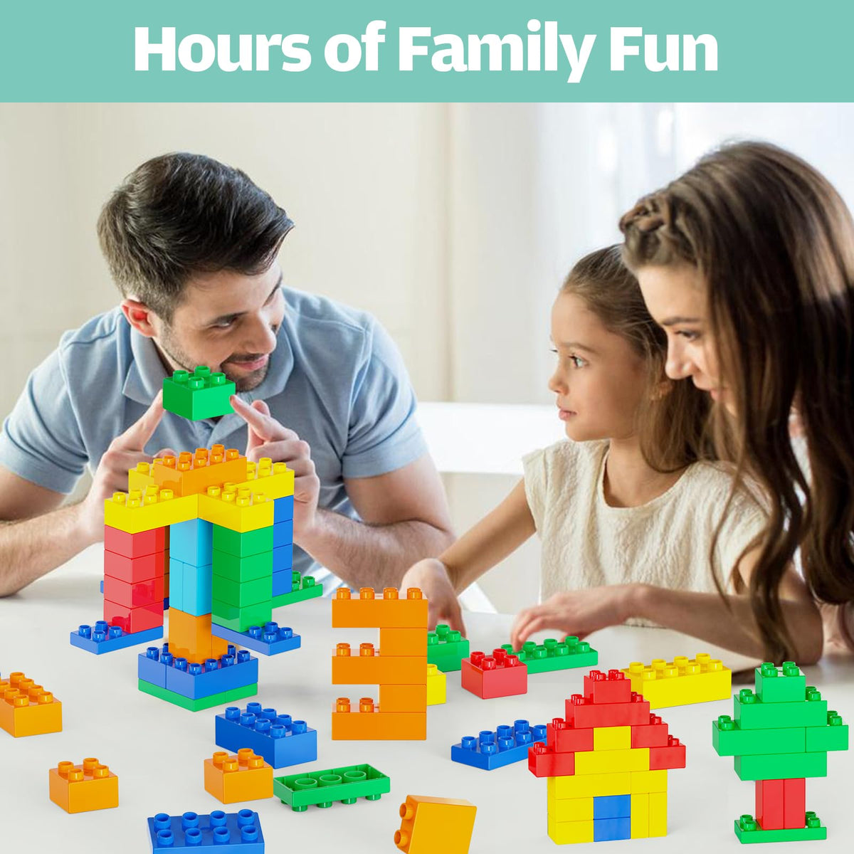 Anpcso assembly-friendly bricks help toddlers improve dexterity with easy-to-handle pieces.