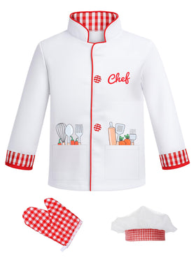 ANPHILE kids chef costume accessories set including hat and utensils for pretend cooking