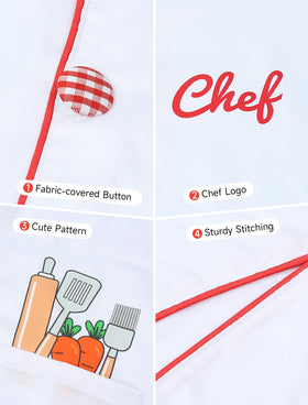 ANPHILE chef costume logo detail on jacket front and back