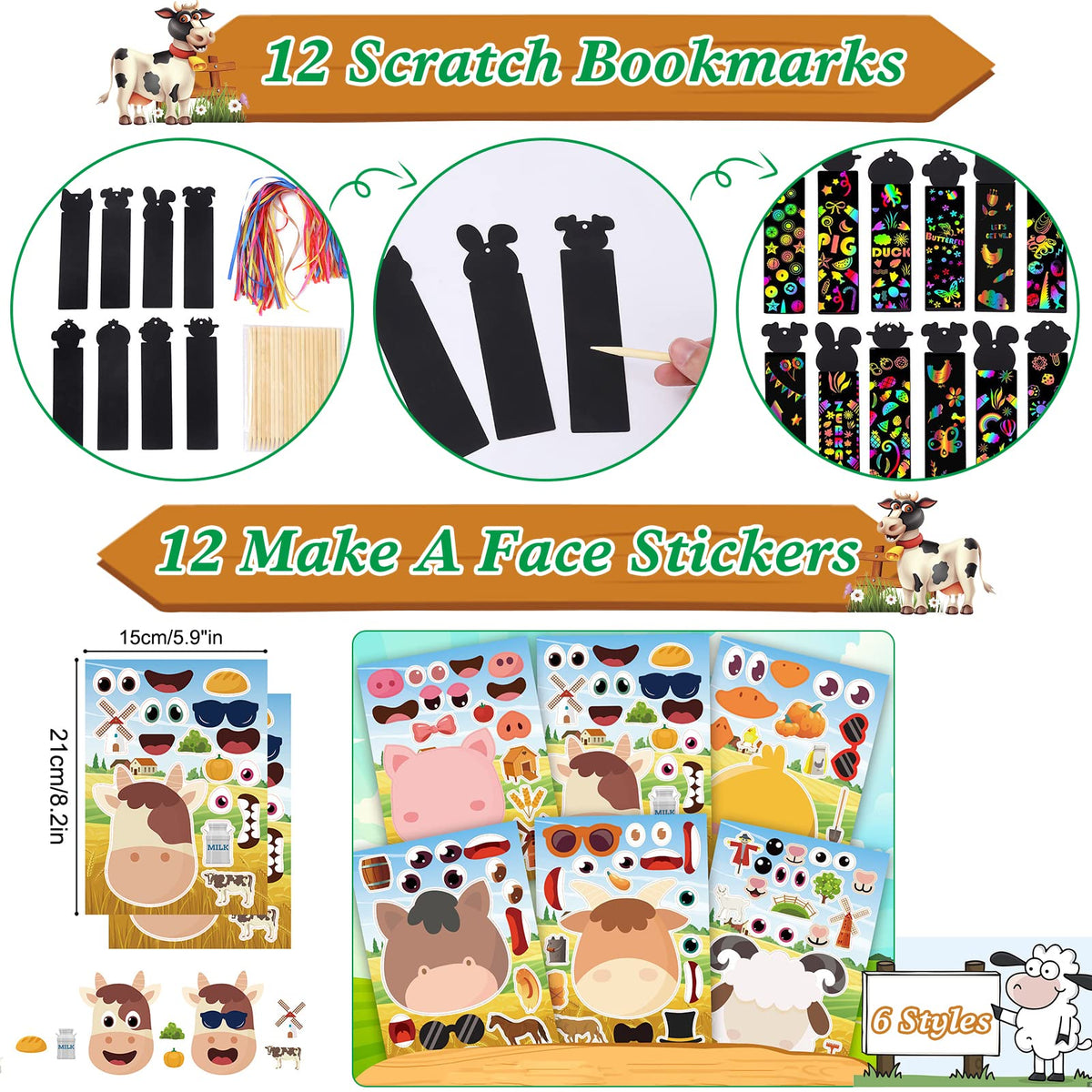 Bright ANPHILE make-a-face stickers ready for kids