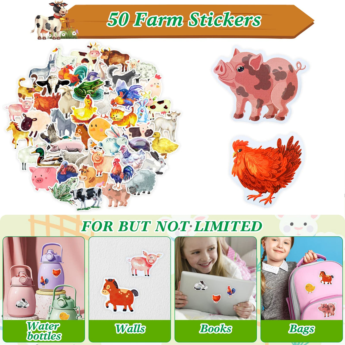 Sturdy ANPHILE mini farm animal figures for pretend play
