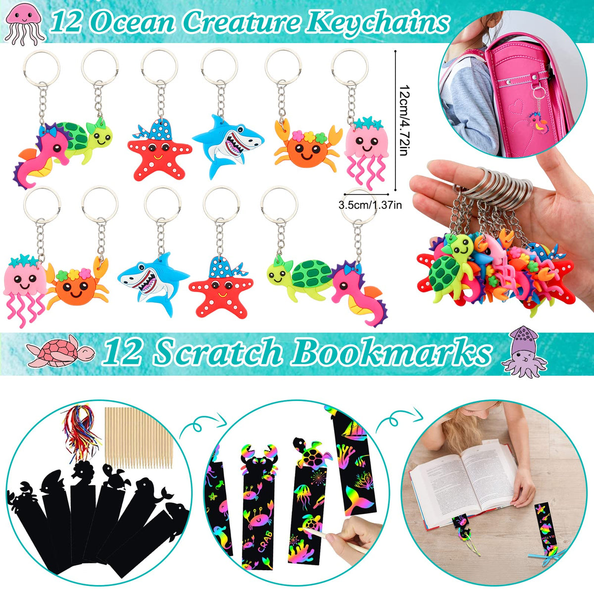 ANPHILE sea animal keychains are durable keepsakes kids will collect
