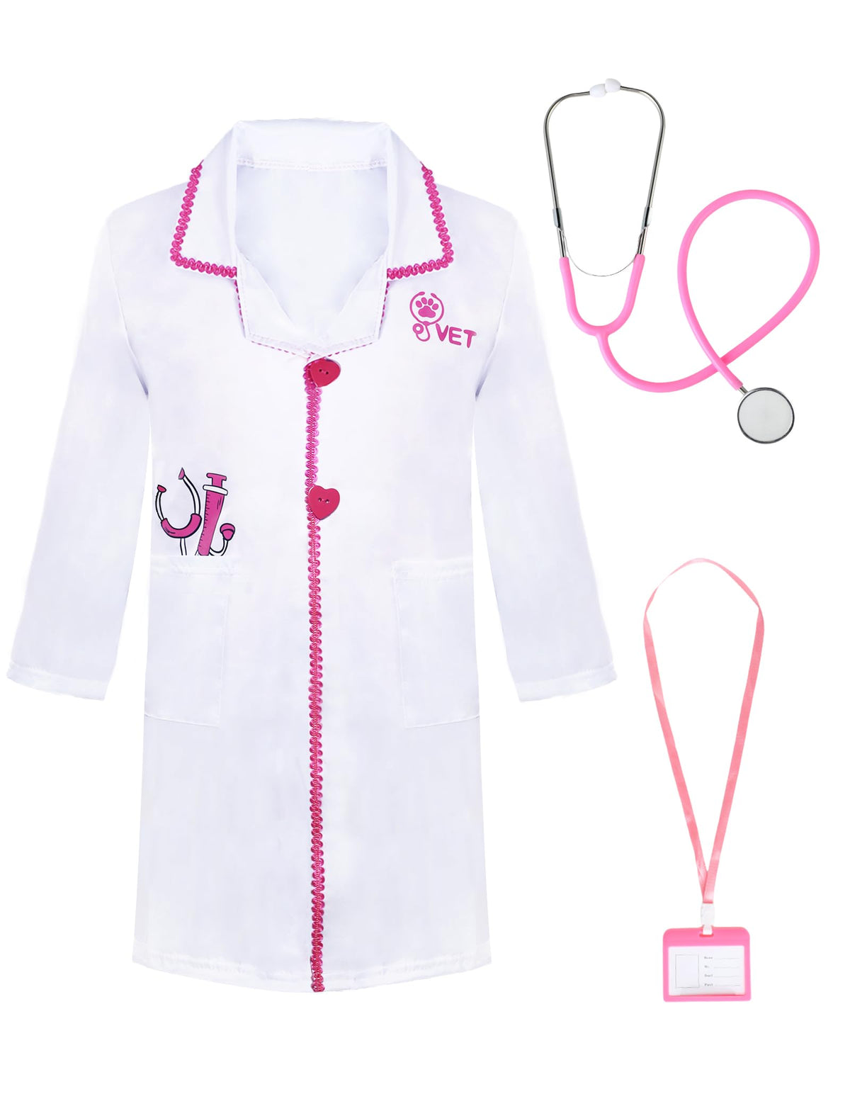 ANPHILE Vet Costume for Kids with ID card enhances role-play authenticity
