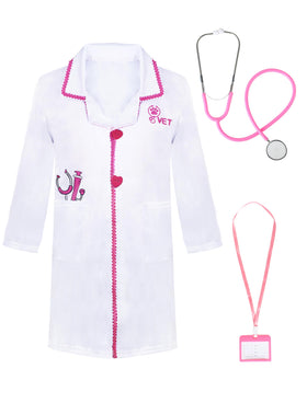 ANPHILE Vet Costume for Kids with ID card enhances role-play authenticity