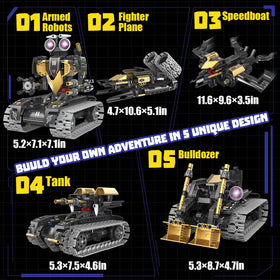 Ansnibe 5-in-1 models offer versatile pretend engineering and imaginative design.