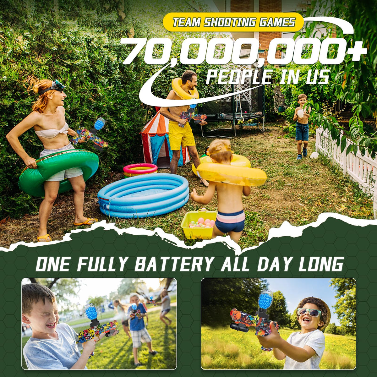 Anstoy ergonomic non-slip grip reduces fatigue during extended backyard battles.