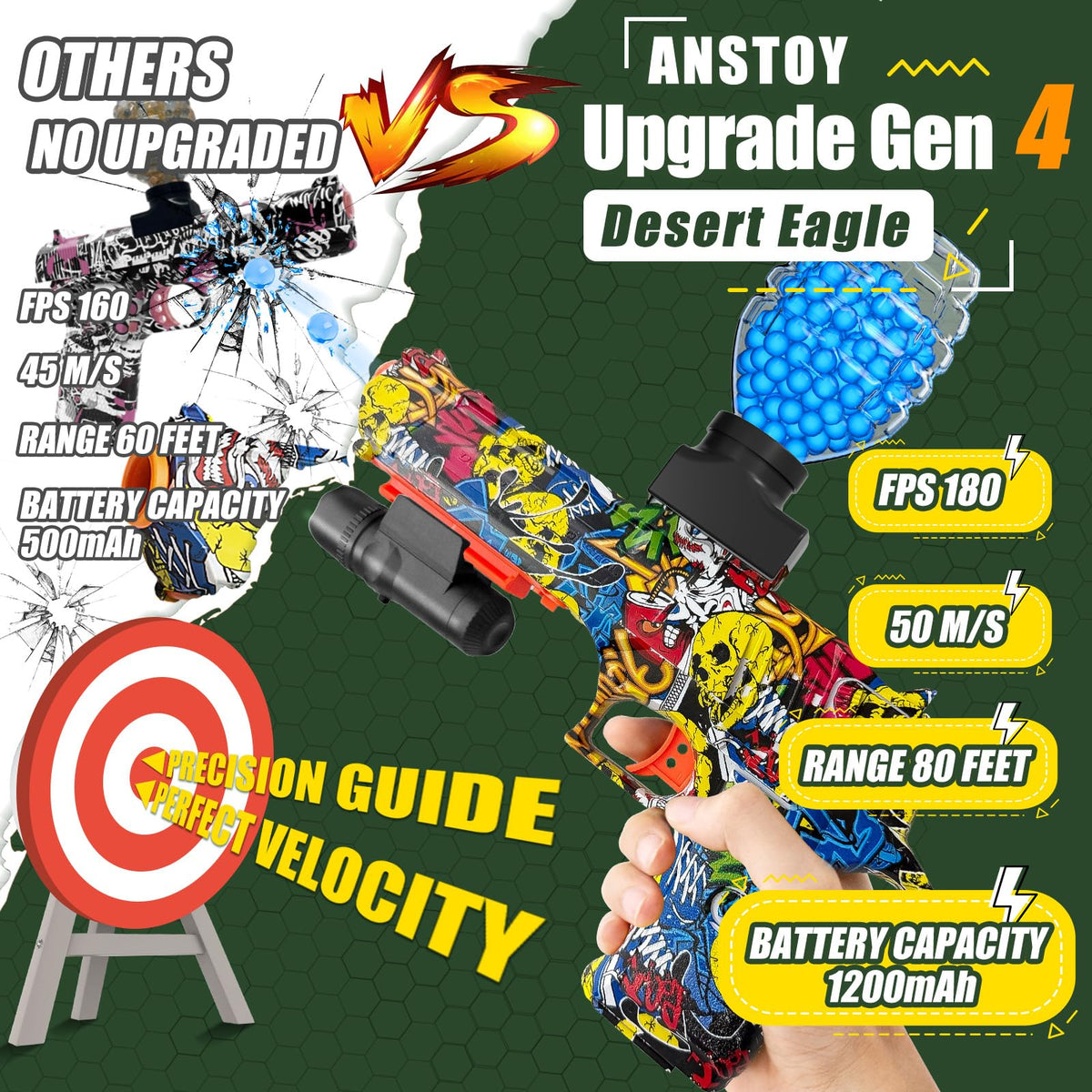 Anstoy gel ball hopper shows ammo at a glance for longer sessions.