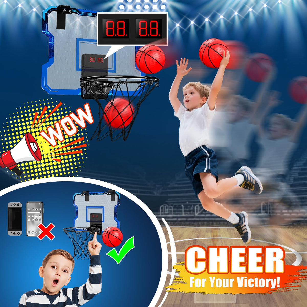 Antaha indoor basketball hoop backboard for clear, safe indoor play