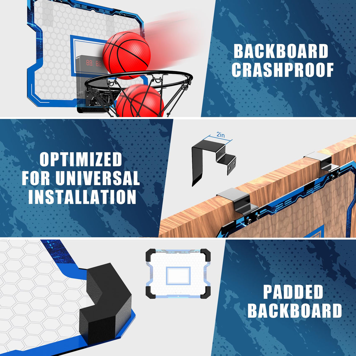 Antaha three rubber basketballs included for immediate play