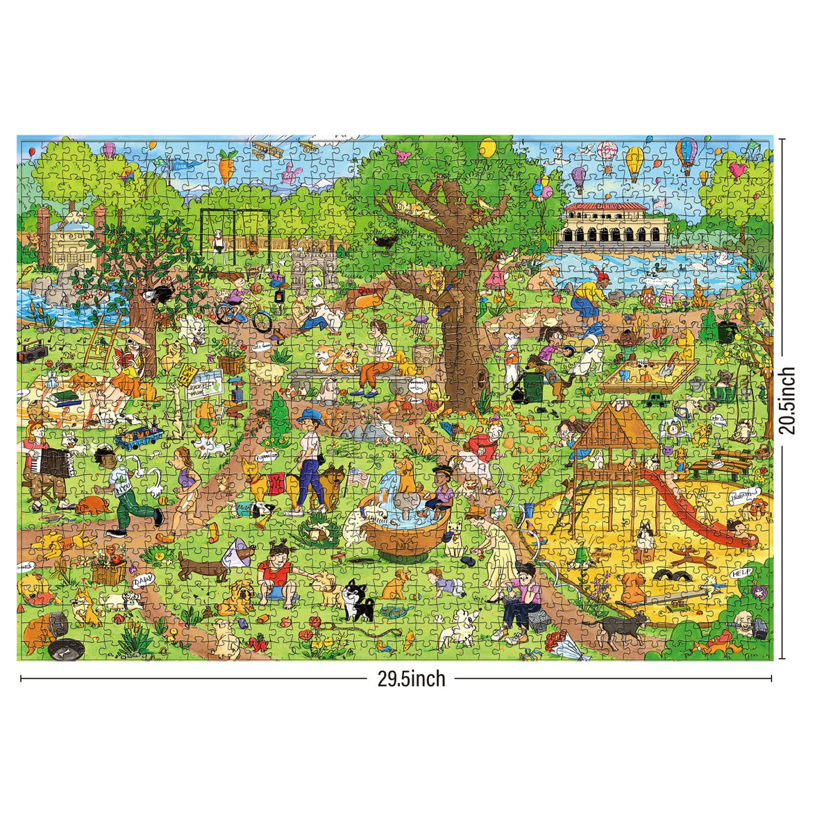 Antelope dog park puzzle close-up pieces reveal detailed imagery for immersive solving.