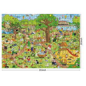 Antelope dog park puzzle close-up pieces reveal detailed imagery for immersive solving.