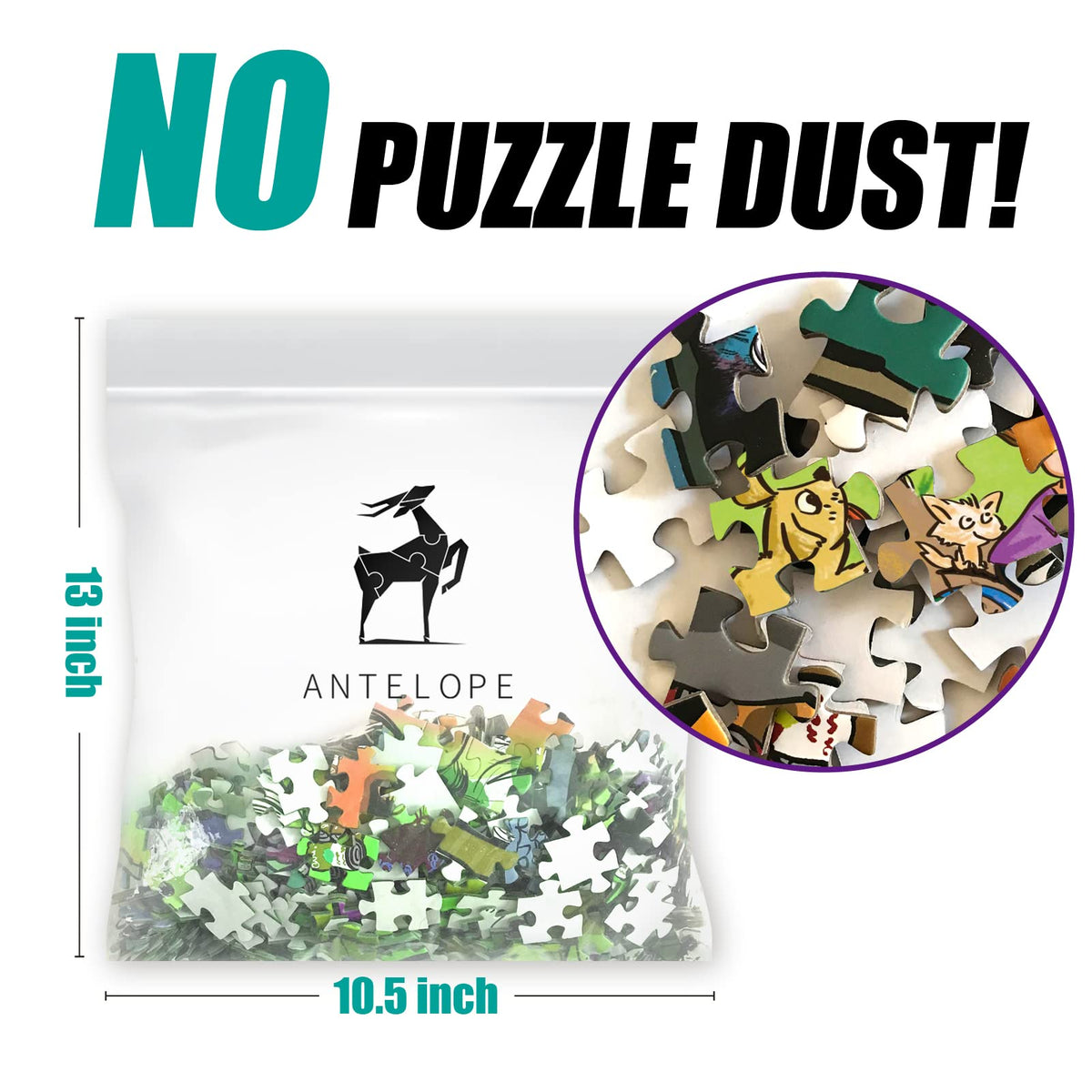 Antelope puzzle sturdy cardboard construction ensures durable puzzle life.