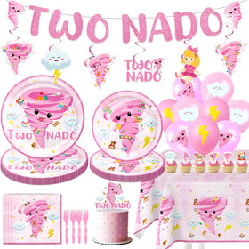 ANTFULCNl pink tornado plates ideal for festive meals and easy cleanup