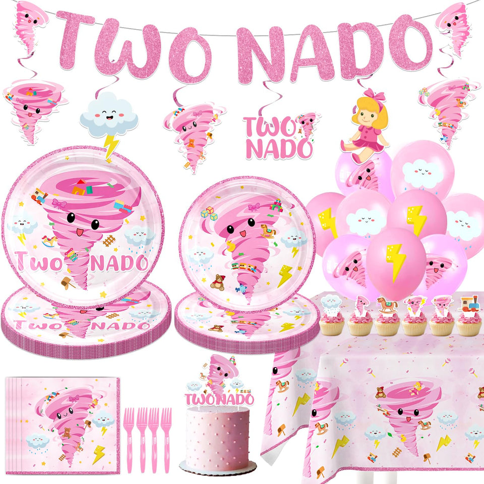 ANTFULCNl pink tornado plates ideal for festive meals and easy cleanup