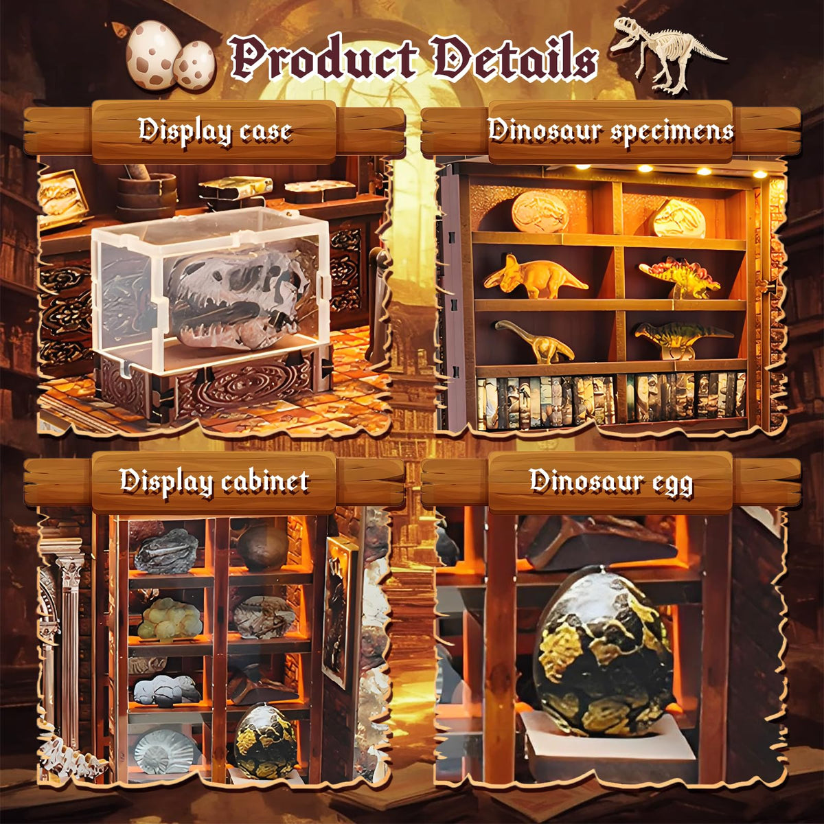 ANTREATU book nook kit features dinosaur collection for home decor