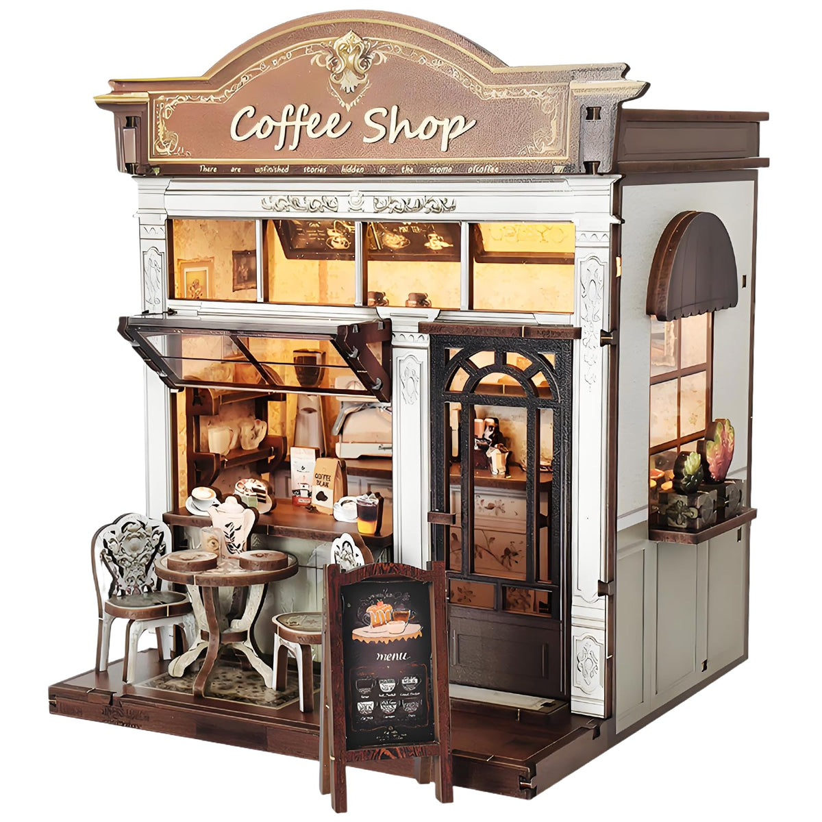 ANTREATU coffee shop miniature exterior for desk display and inspiration