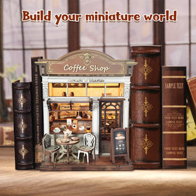 ANTREATU coffee shop miniature LED lit night scene with warm glow
