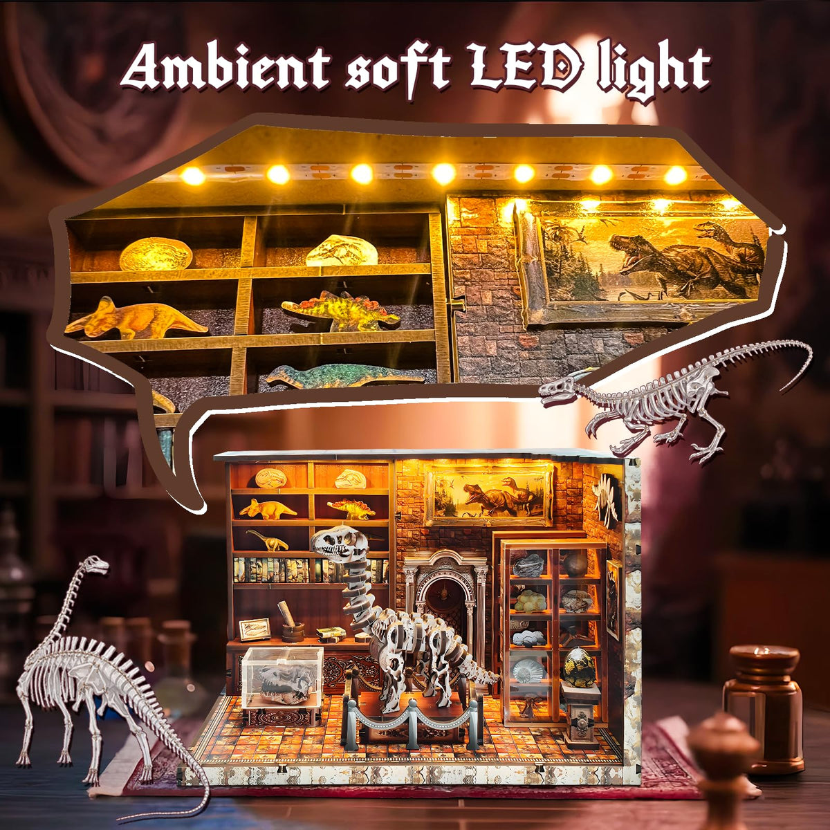 ANTREATU DIY puzzle kit features dinosaur fossils and display diorama