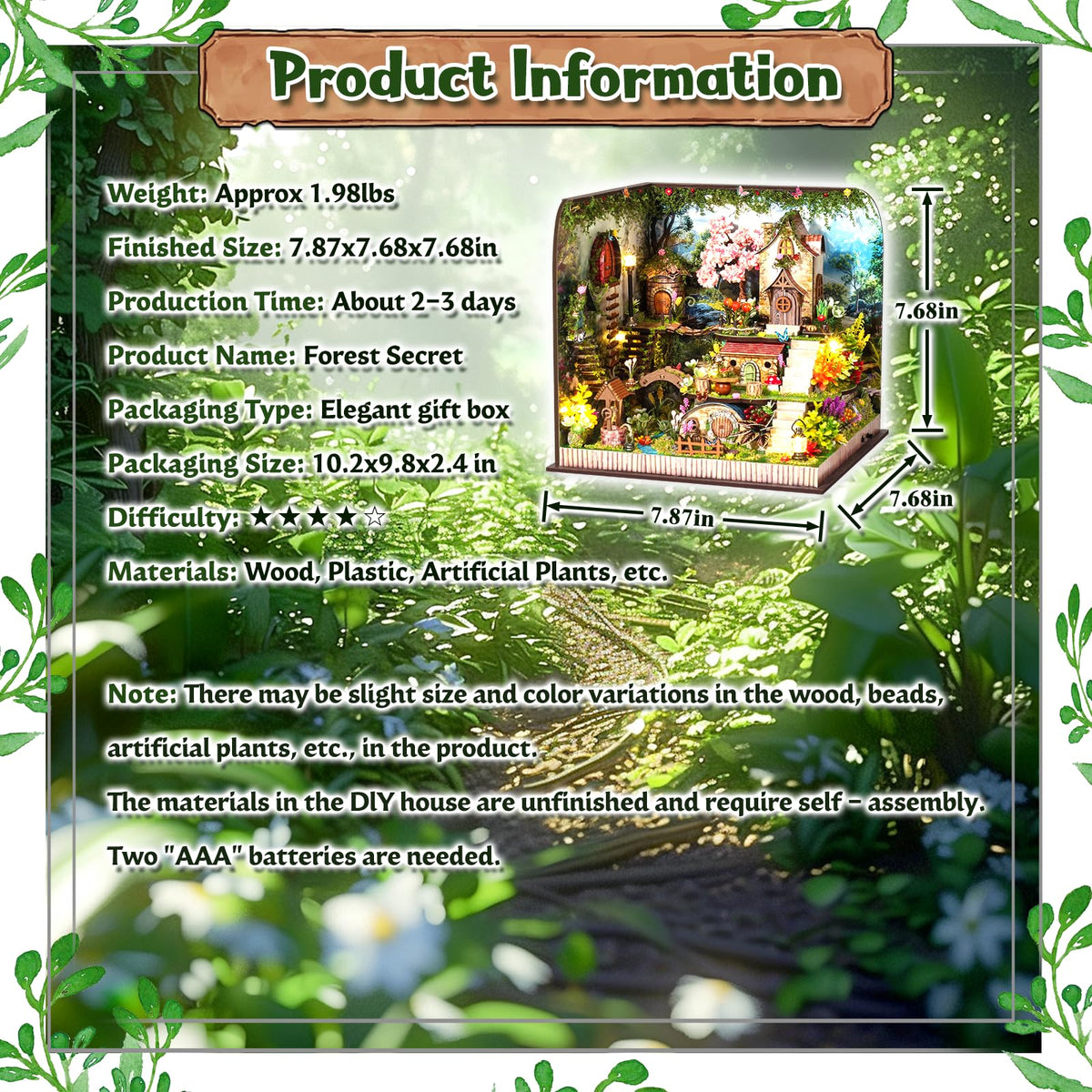 ANTREATU Forest Book Nook Kit musical tracks—gentle melodies enhance evening mood
