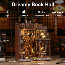 ANTREATU Miniature Library Staircase showcases detailed craftsmanship for display shelves