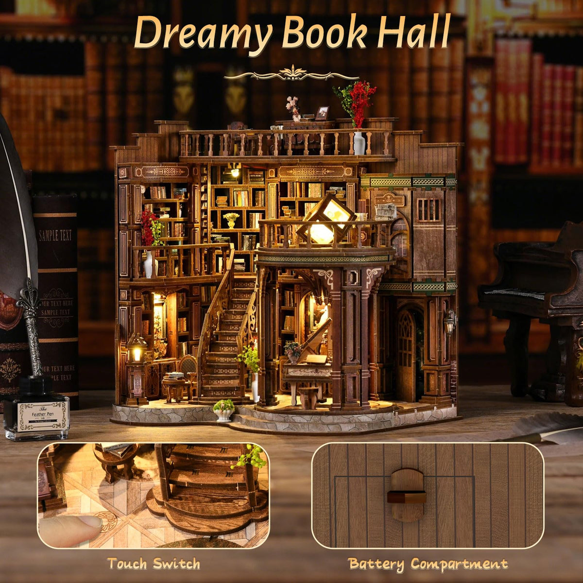 ANTREATU Retro Piano Dollhouse adds nostalgic charm to desk decor